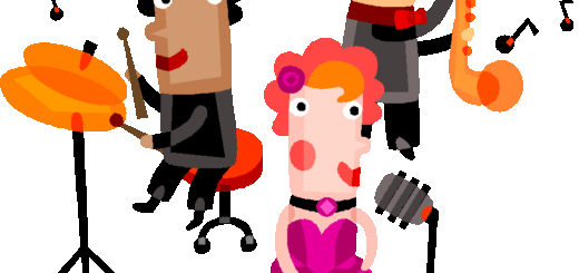 Ludzie przedstawiający swoje talenty, grający na instrumentach i śpiewający