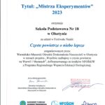 Dyplom Mistrz Eksperymentów 2023