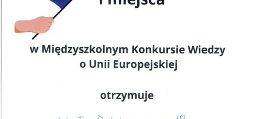 I Miejsce w Konkursie o Unii Europejskiej