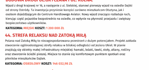 Plakat Obo 2025, projekty: 34, 44, 48. Zachęcamy do głosowania