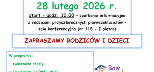 Plakat Dnia Otwartego Szkoły Podstawowej nr 18 im. Orła Białego w Olsztynie